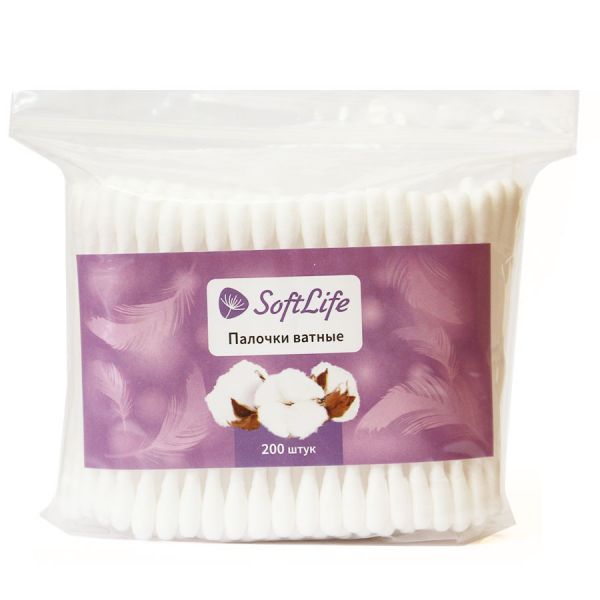 Cotton swabs SoftLife in a bag of 200 pcs.